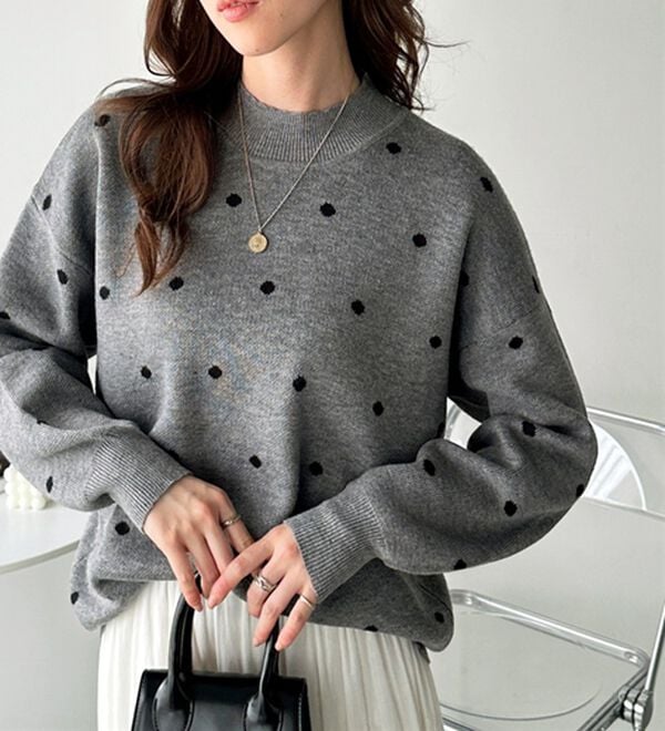 GeeRA（ジーラ）の「ドット柄ニットプルオーバー（ニット・セーター）」｜詳細画像