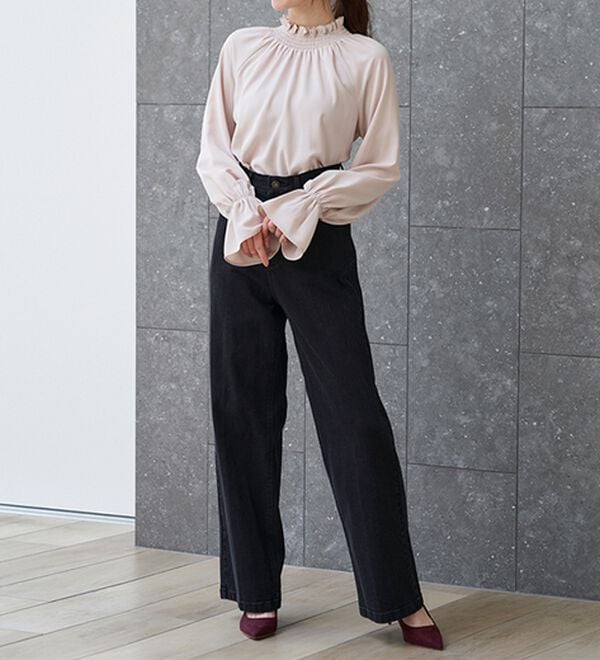 RANAN（ラナン）の「シャーリングハイネックキャンディーブラウス（ブラウス）」｜詳細画像