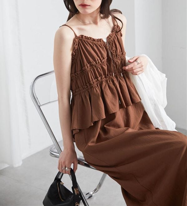 RANAN（ラナン）の「リボンギャザーペプラムナローワンピ（その他ワンピース）」｜詳細画像