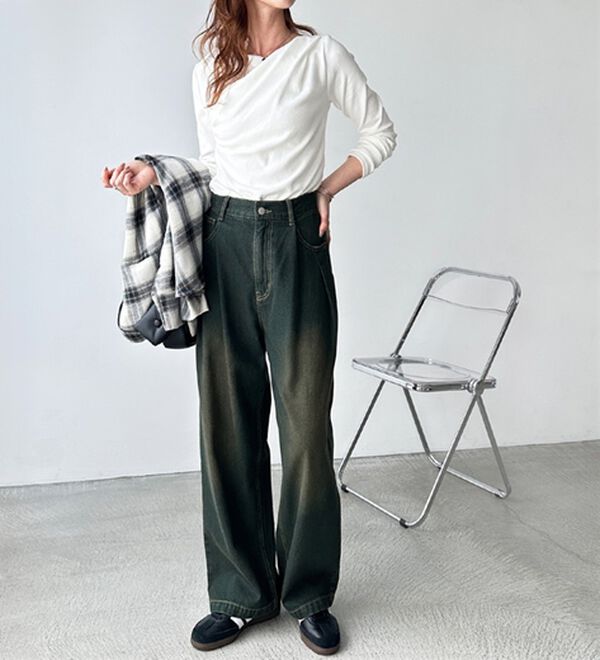 GeeRA（ジーラ）の「２タックワイドデニムパンツ（フルレングスパンツ）」｜詳細画像