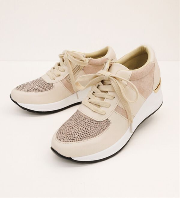 BELLUNA（ベルーナ）の「きらめきビジューの４Ｅ厚底スニーカー（スニーカー）」｜詳細画像