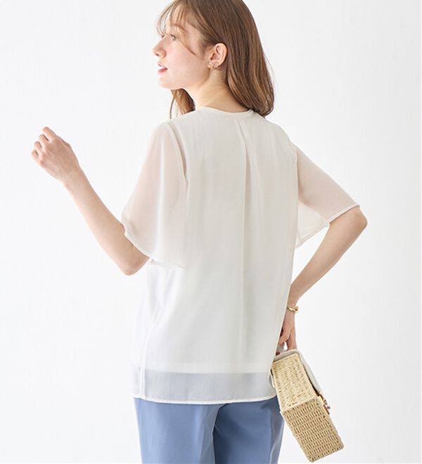 alotta（アロッタ）の「ピンタックパールボタンデザインブラウス（ブラウス）」｜詳細画像