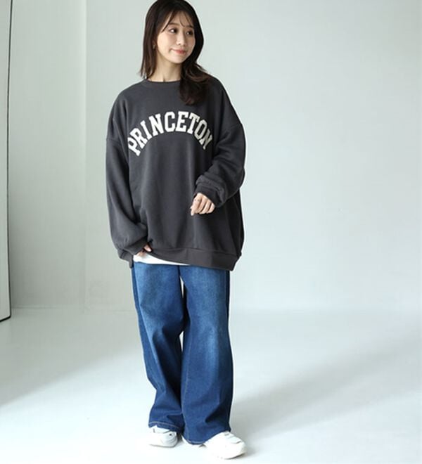 A HAPPY MARILYN（アハッピーマリリン）の「【Ｌ～８Ｌ】【ハピぽか裏起毛】２デザインから選べるロゴトレーナー 毛玉になりにくい（トレーナー・スウェット）」｜詳細画像