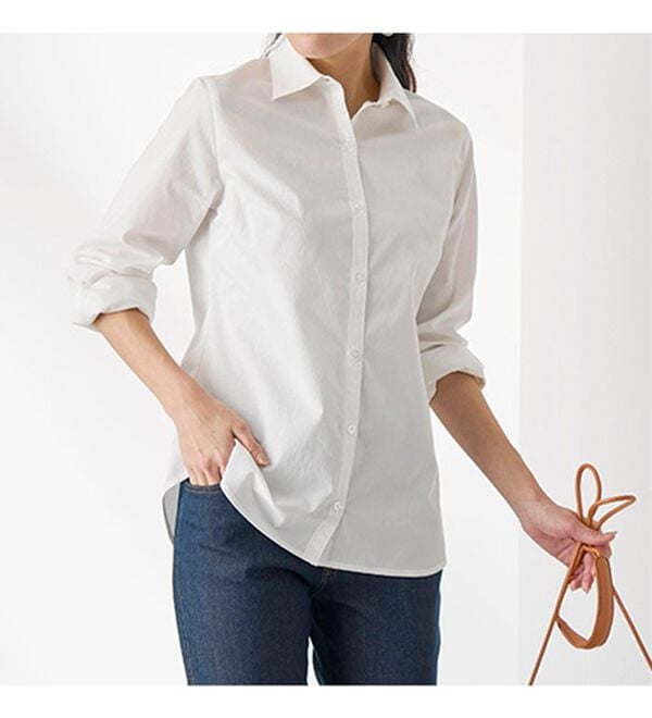 BELLUNA（ベルーナ）の「【選べる袖丈】洗える！ストレッチイージーケアシャツ（シャツ）」｜詳細画像