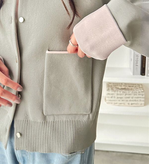 GeeRA（ジーラ）の「配色カラーニットカーディガン（ニットカーディガン）」｜詳細画像