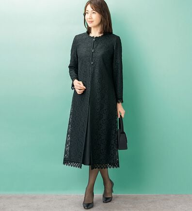 ルフラン（ルフラン）の「総レースワンピース（ブラックフォーマル（喪服・礼服））」