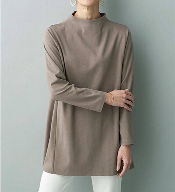 BELLUNA（ベルーナ）の「艶やかコットン１００％チュニック（チュニック）」｜詳細画像