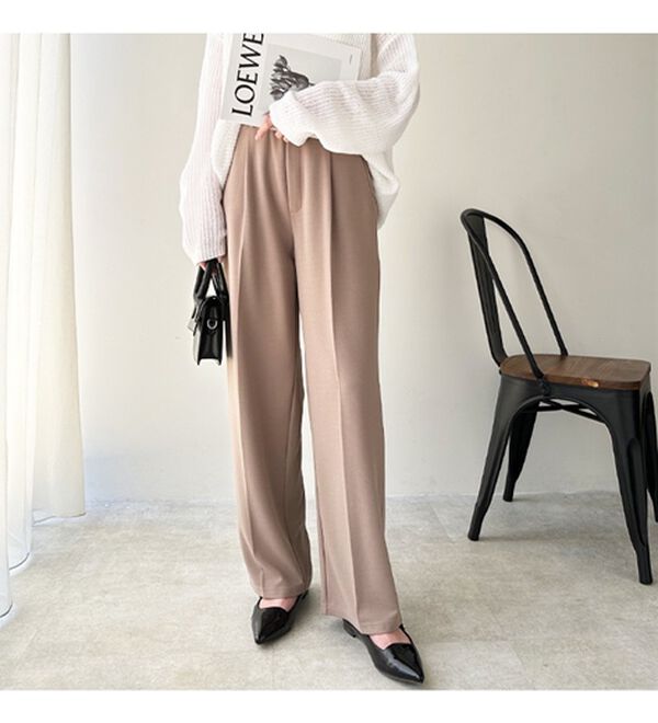 GeeRA（ジーラ）の「美脚魅せタックワイドスラックスパンツ（ワイドパンツ・ガウチョ）」｜詳細画像