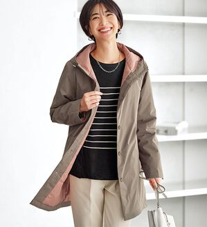 BELLUNA（ベルーナ）の「軽量&times;防風！配色使い中わたコート（ロングコート）」｜詳細画像
