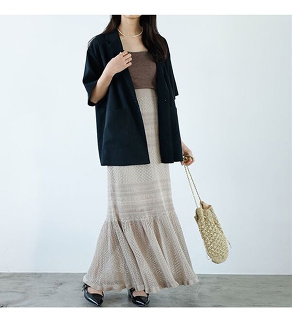 クロシェ編風ニットスカート - ベルーナ【公式】