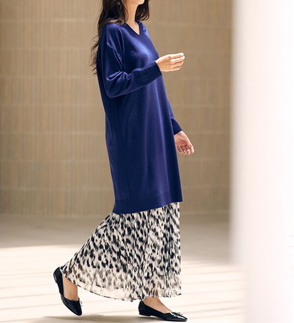 RANAN（ラナン）の「カシミヤタッチニットチュニックワンピース（チュニック）」｜詳細画像