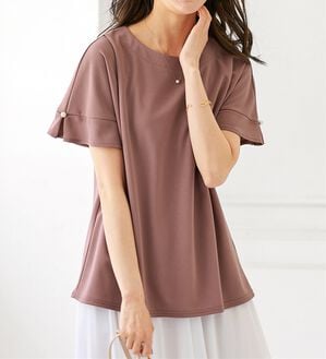 BELLUNA（ベルーナ）の「ジョーゼット素材袖パールブラウス（ブラウス）」｜詳細画像