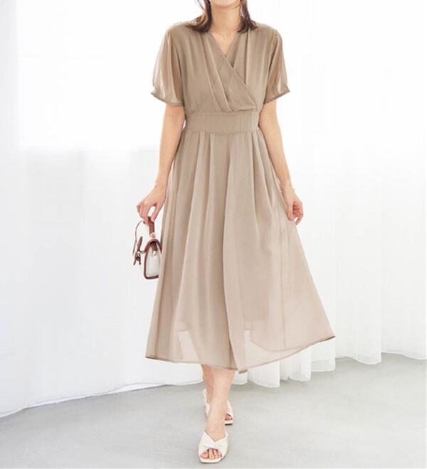 alotta（アロッタ）の「【接触冷感】インナー付カシュクールワンピース（その他ワンピース）」｜詳細画像