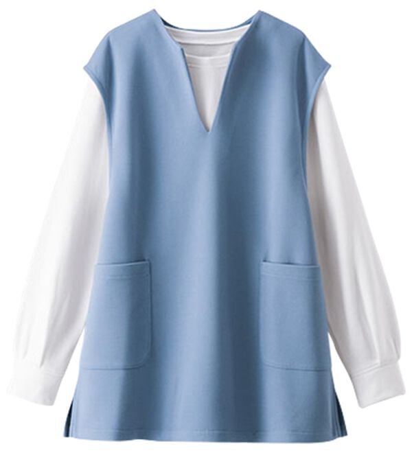 BELLUNA（ベルーナ）の「【2点セット】静電気防止インナー付ベストアンサンブル（アンサンブル）」｜詳細画像