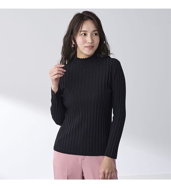 BELLUNA（ベルーナ）の「ウール入りウォッシャブルセーター（ニット・セーター）」｜詳細画像