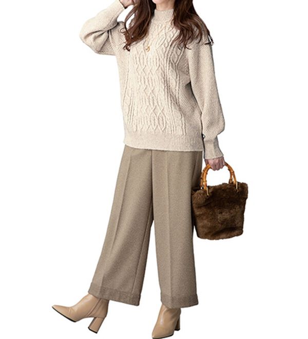 ルフラン（ルフラン）の「【２本組】ウール調セミワイドパンツ（フルレングスパンツ）」｜詳細画像