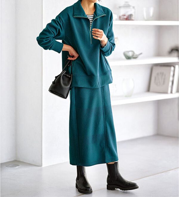 BELLUNA（ベルーナ）の「ボーダージャカードナロースカート（ロングスカート）」｜詳細画像