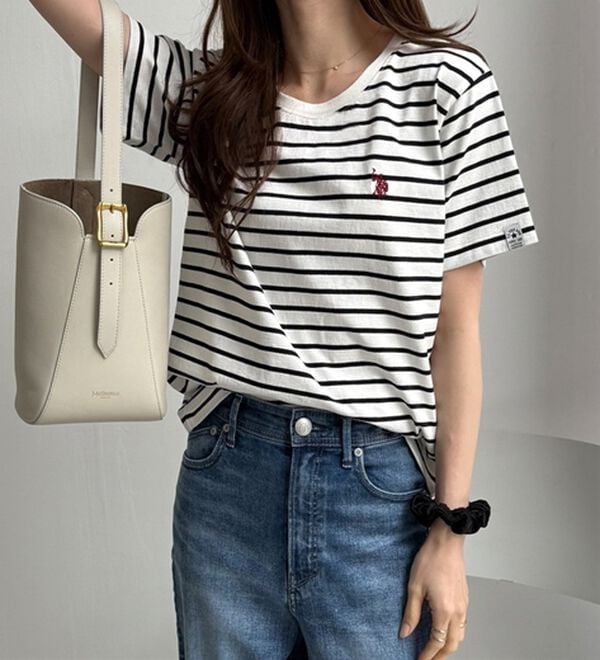 GeeRA（ジーラ）の「【ＵＳ．ＰＯＬＯ．ＡＳＳＮ】接触冷感ワンポイント刺繍Ｔシャツ（Tシャツ）」｜詳細画像