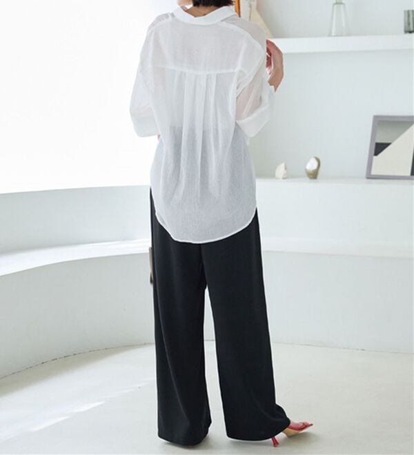 BELLUNA（ベルーナ）の「シャリさら！快適ドロストワイドパンツ（ワイドパンツ・ガウチョ）」｜詳細画像
