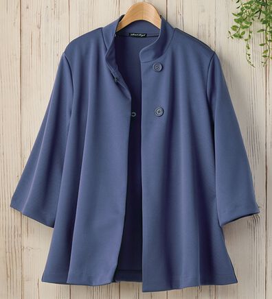 「日本製　サラッと快適ポンチョ風ジャケット（シャツ）」