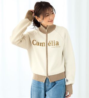 BELLUNA（ベルーナ）の「ジッパーロゴニットパーカー（その他ジャケット）」｜アイボリー