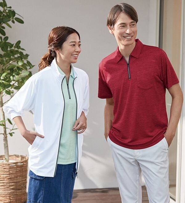 「アクティブハーフジップポロ（メンズポロシャツ）」｜詳細画像