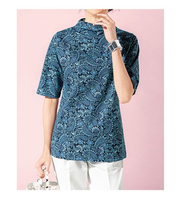 VINNO（ヴィノ）の「贅沢なめらかコットン１００％プリントプルオーバー（カットソー）」｜詳細画像