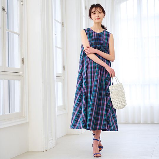 CURRENTAGE マドラスチェックワンピース | ovale.eu