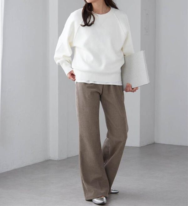 RANAN（ラナン）の「あったか裏ベロアニットコールフレアパンツ（フルレングスパンツ）」｜詳細画像