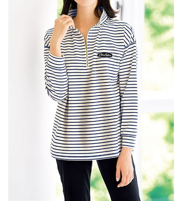 BELLUNA（ベルーナ）の「＜ＥＬＬＥ　Ａｃｔｉｖｅ＞ハーフジッププルオーバー（カットソー）」｜詳細画像