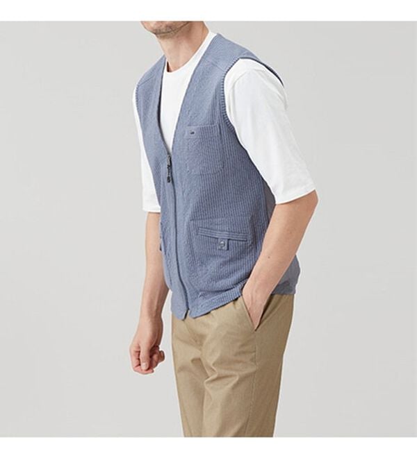 「＜デコイ＞お洒落な多ポケットベスト（メンズベスト）」｜詳細画像