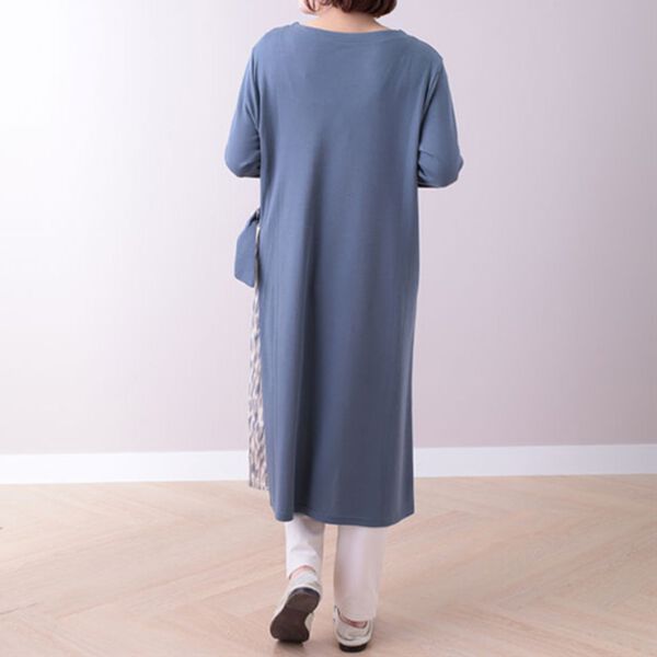 BELLUNA（ベルーナ）の「サイドプリーツデザインワンピース（カットソーワンピース）」｜詳細画像