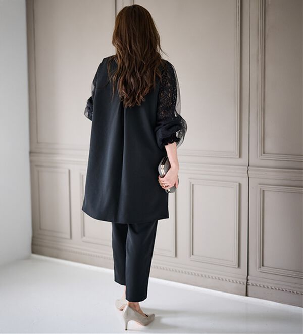 RANAN（ラナン）の「【２点セット】防シワ！ロングジレセットアップ（パンツスーツ）」｜詳細画像