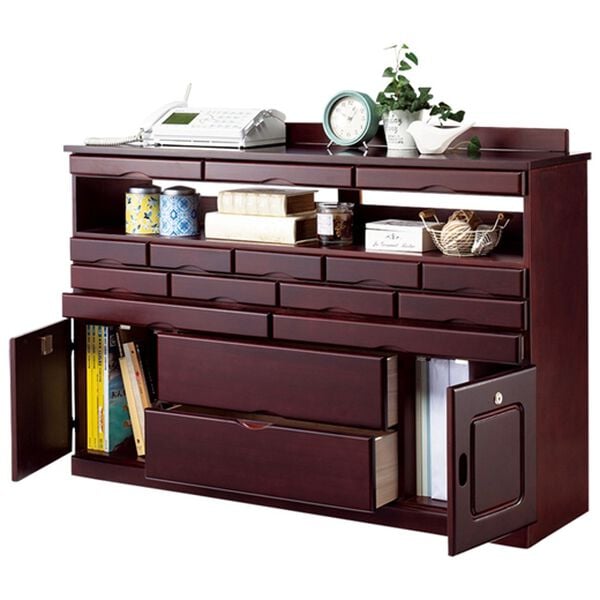 「引き出しいっぱいキャビネット（キャビネット）」｜ダークブラウン