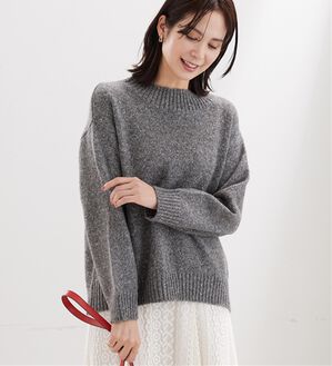 BELLUNA（ベルーナ）の「ミックス調ニットプルオーバー（ニット・セーター）」｜杢グレー