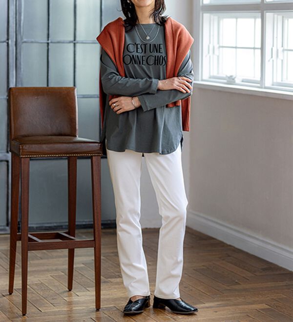 BELLUNA（ベルーナ）の「【選べる裏側】ぐん伸びニットデニムパンツ（フルレングスパンツ）」｜詳細画像