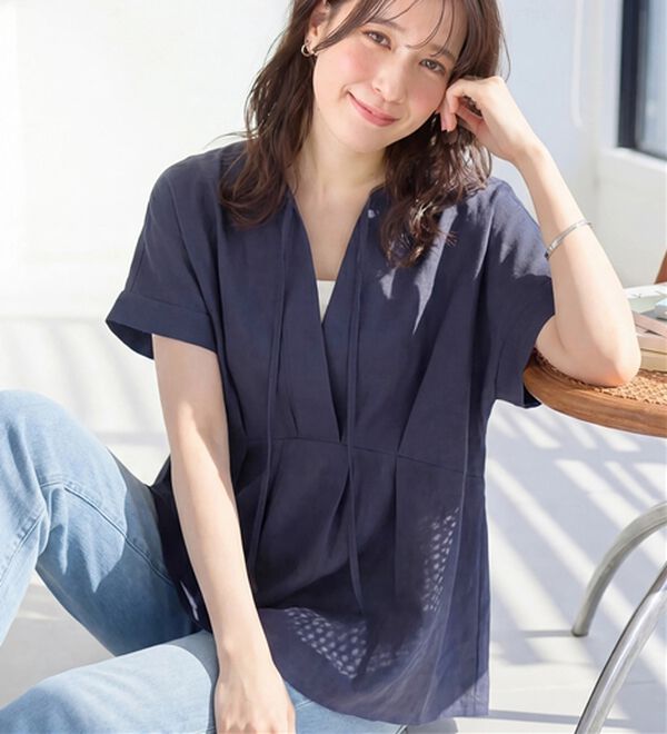 Viola e Viola（ヴィオラ エ ヴィオラ）の「風が通り抜ける！サッカーチュニック（チュニック）」｜ネイビー