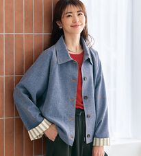 BELLUNA（ベルーナ）の「頼れる軽アウターデニム調ストライプ使いジャケット（その他ジャケット）」