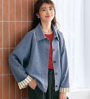 BELLUNA（ベルーナ）の「頼れる軽アウターデニム調ストライプ使いジャケット（その他ジャケット）」｜詳細画像