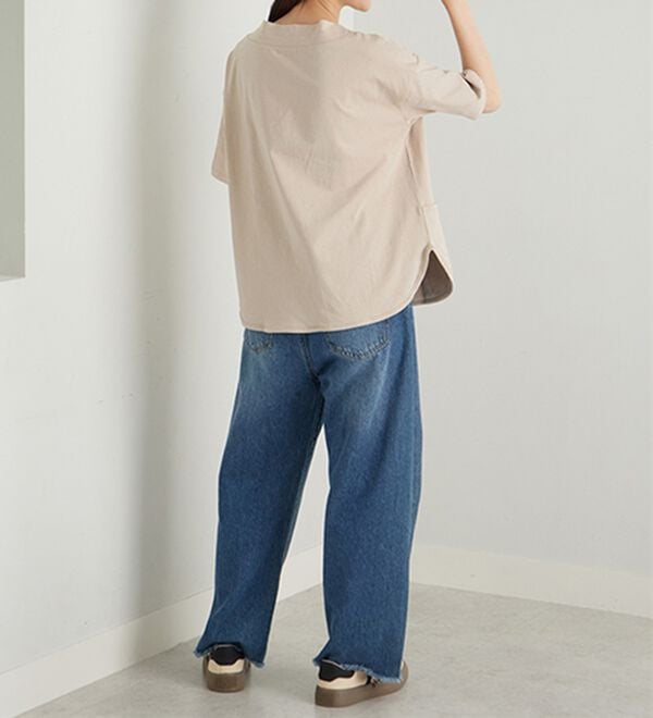 BELLUNA（ベルーナ）の「抗菌防臭綿１００％切替デザインプルオーバー（カットソー）」｜詳細画像