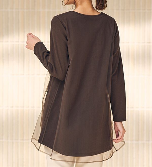 RANAN（ラナン）の「ふんわりあったか素材チュール重ねチュニック（チュニック）」｜詳細画像