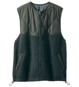 BELLUNA（ベルーナ）の「＜＆ｃｏｃｏｃｈｉ＞ボア切替中わたベスト（ベスト）」｜黒