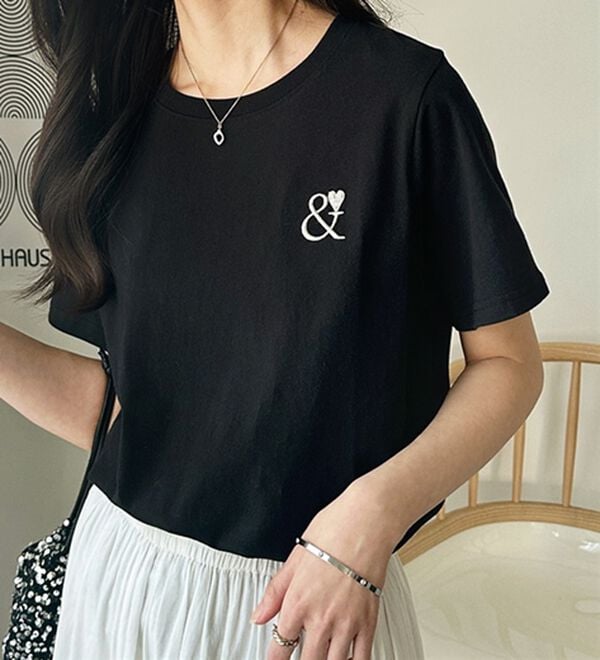 GeeRA（ジーラ）の「アンドハート刺しゅうＴシャツ（Tシャツ）」｜詳細画像