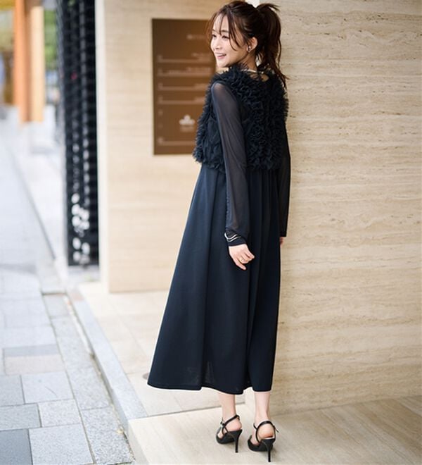 RANAN（ラナン）の「＜３点セット＞チュールフリルベストフレアワンピース（その他ワンピース）」｜詳細画像