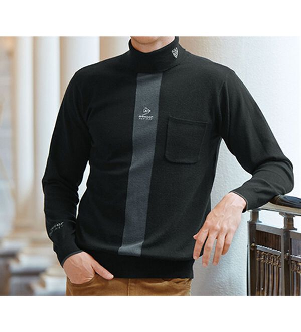 「【３色組】＜ダンロップ・リファインド＞配色切替タートルセーター（メンズニット・セーター）」｜詳細画像