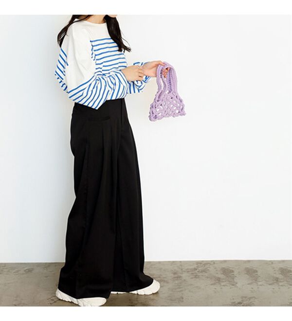 GeeRA（ジーラ）の「フロントポケットタックワイドパンツ（ワイドパンツ・ガウチョ）」｜詳細画像