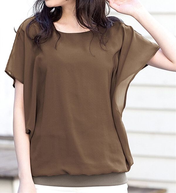 RANAN（ラナン）の「シフォン使いふんわり袖プルオーバー（カットソー）」｜詳細画像