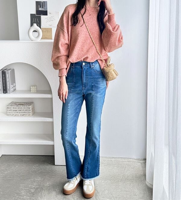 GeeRA（ジーラ）の「ゆるっと柔らか！袖ボリュームメランジニット（ニット・セーター）」｜詳細画像