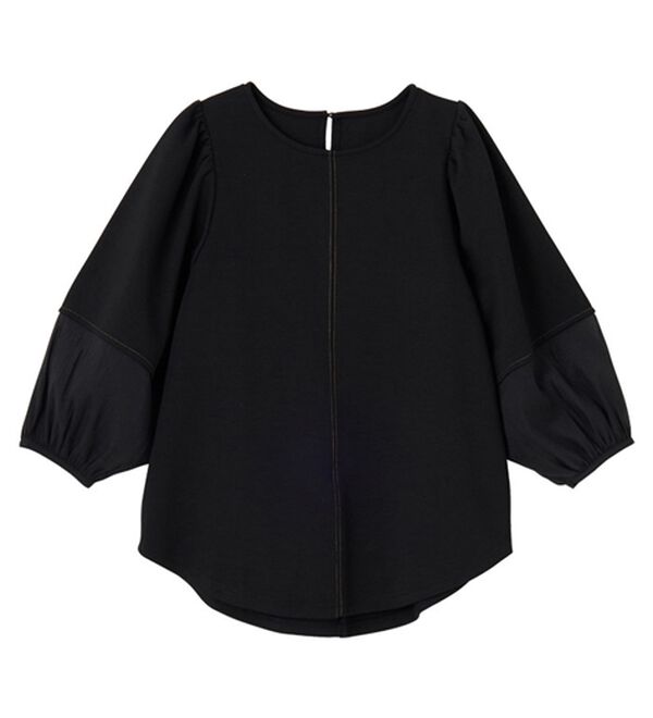 GeeRA（ジーラ）の「袖シアー切替ランタンスリーブトップス（カットソー）」｜詳細画像