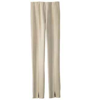 BELLUNA（ベルーナ）の「スエード調裾スリットパンツ（フルレングスパンツ）」｜ライトベージュ